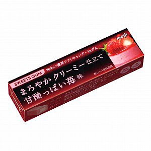 スイーツガム まろやかクリーミー仕立て甘酸っぱい苺味」発売（明治