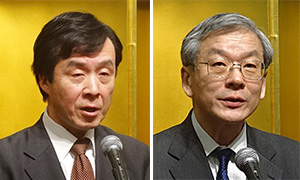 （左）川口康裕消費者庁次長（右）川島俊郎内閣府事務局長