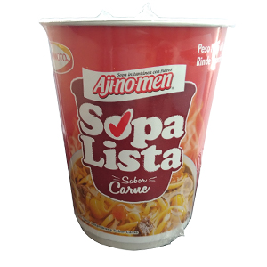 ペルーで生産販売されているカップ麺（Sopa Lista）