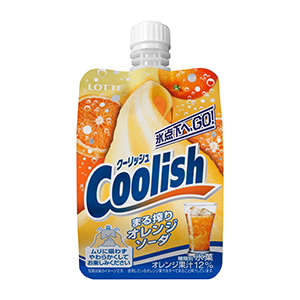 今期売上げ100億円を突破した「クーリッシュ」の新商品「まる搾りオレンジソーダ」